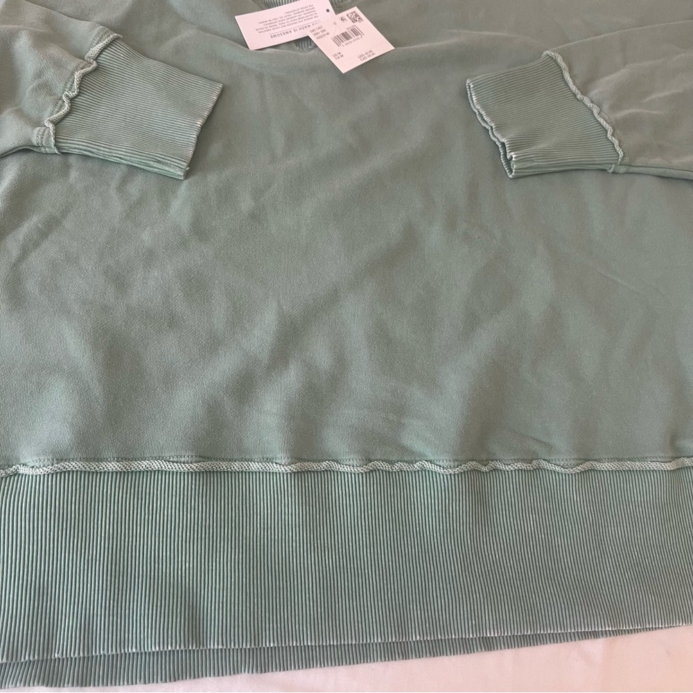 Aerie The Happiest Oversized Crewneck Sweatshirt in Sage Green - Picture 7 of 7